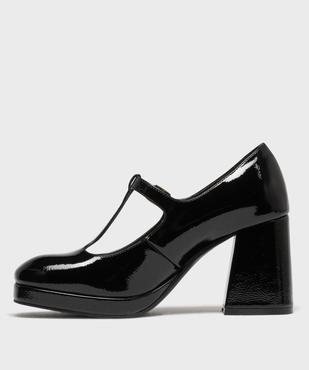 Escarpins Salomé vernis à talon bloc femme - Follow Me vue4 - FOLLOW ME - GEMO