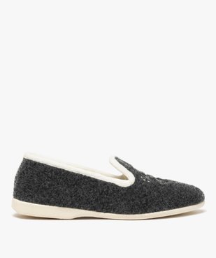 Chaussons femme style slippers en feutrine brodée vue1 - GEMO(HOMWR FEM) - GEMO