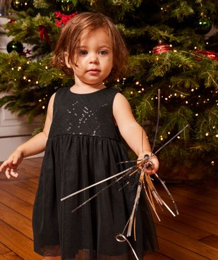 Robe fête en tulle avec sequins et paillettes bébé fille vue1 - GEMO(BEBE DEBT) - GEMO