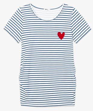Tee-shirt de grossesse imprimé à manches courtes avec appliqué cœur en velours vue7 - GEMO 4G MATERN - GEMO
