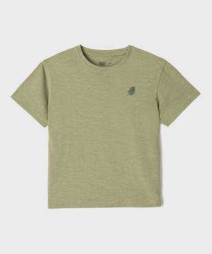 Tee-shirt manches courtes en jersey de coton flammé avec petite broderie garçon vue1 - GEMO 4G GARCON - GEMO