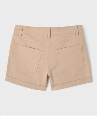 Short en denim avec revers cousus fille vue3 - GEMO (JUNIOR) - GEMO