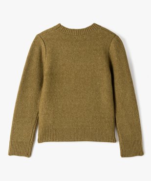 Pull en maille avec torsades sur l’avant fille vue3 - GEMO (ENFANT) - GEMO