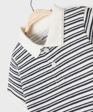 Polo manches courtes en maille fantaisie bébé garçon vue2 - GEMO(BEBE DEBT) - GEMO