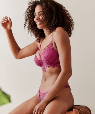 Soutien-gorge à armatures et bonnets paddés en dentelle vue6 - GEMO 4G FEMME - GEMO