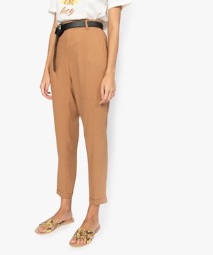 Pantalon femme fluide avec taille élastiquée vue1 - GEMO(FEMME PAP) - GEMO