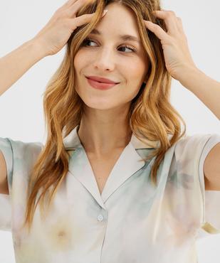 Haut de pyjama façon chemisier femme vue2 - GEMO 4G FEMME - GEMO