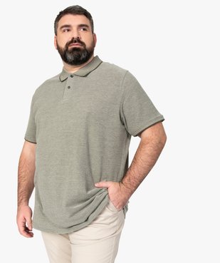 Polo homme à manches courtes et finitions fantaisie vue1 - GEMO (HOMME) - GEMO