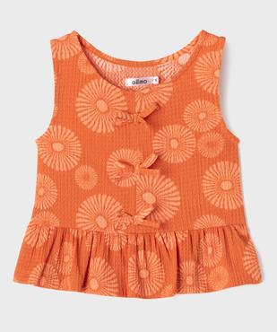 Débardeur imprimé à volants et noeuds fille vue2 - GEMO (ENFANT) - GEMO