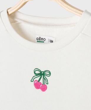 Sweat avec manches froncées et motif brodé bébé fille vue3 - GEMO 4G BEBE - GEMO