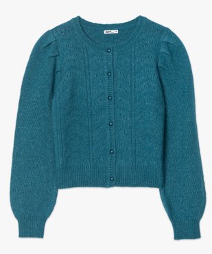 Gilet femme en maille fantaisie à col rond vue4 - GEMO(FEMME PAP) - GEMO