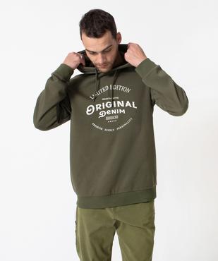 Sweat à capuche en molleton imprimé homme vue3 - PREMIER PRIX BY GEMO - GEMO