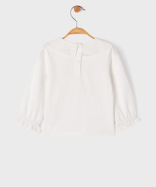 Tee-shirt manches longues à col Claudine en dentelle bébé fille - LuluCastagnette vue4 - LULU CASTAGNETTE GEMO FOR GOOD - GEMO
