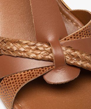 Sandales femme compensées dessus cuir - Tanéo vue6 - TANEO - GEMO