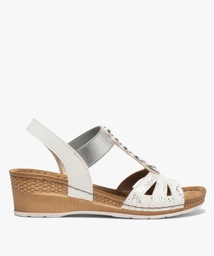 Sandales femme à enfiler avec talon compensé vue1 - GEMO(URBAIN) - GEMO
