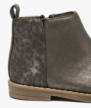 Boots bébé fille métallisées et imprimées léopard vue6 - GEMO(BEBE DEBT) - GEMO