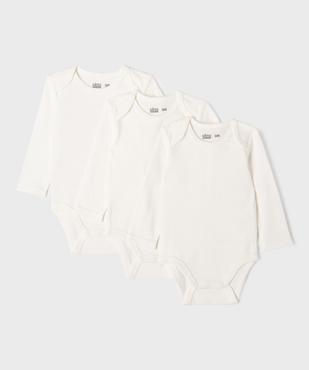 Body manches longues en coton uni bébé (lot de 3) vue3 - GEMO 4G BEBE - GEMO