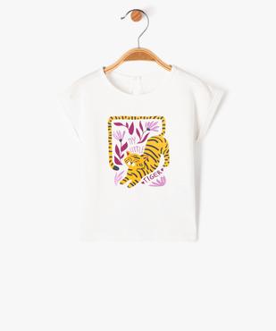 Tee-shirt à manches courtes avec motif jungle et paillettes bébé fille vue1 - GEMO 4G BEBE - GEMO