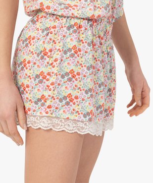 Short de pyjama femme avec bas dentelle vue2 - GEMO(HOMWR FEM) - GEMO