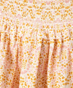 Jupe ample à fleurs et taille smockée fille - LuluCastagnette vue3 - LULU CASTAGNETTE GEMO FOR GOOD - GEMO