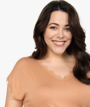 Tee-shirt femme sans manches avec finitions dentelle vue2 - GEMO (G TAILLE) - GEMO