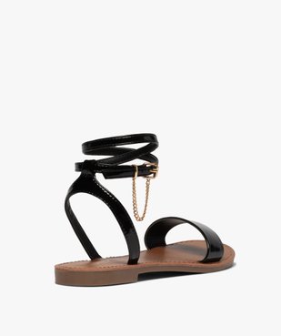Sandales femme vernies à talon plat et bride cheville Only vue4 - ONLY - GEMO