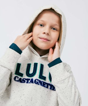 Sweat garçon à capuche avec inscription en relief - LuluCastagnette vue1 - LULUCASTAGNETTE - GEMO