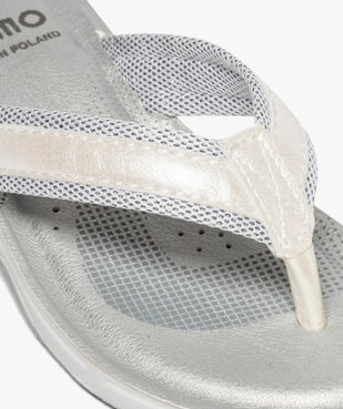Tongs femme à semelle rembourrée et détails métallisés vue6 - GEMO (PLAGE) - GEMO