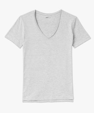Tee-shirt à manches courtes avec col V roulotté femme vue4 - GEMO(FEMME PAP) - GEMO
