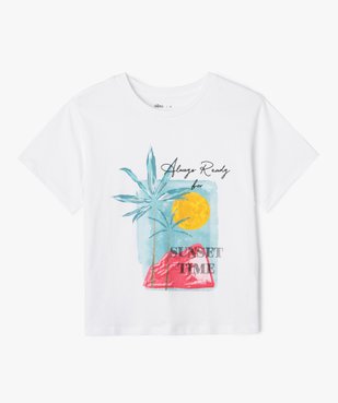 Tee-shirt fille à motifs « Sunset » coupe ample vue1 - GEMO (JUNIOR) - GEMO