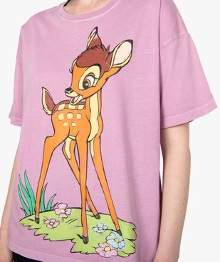 Tee-shirt femme à manches courtes avec motif Bambi - Disney vue2 - DISNEY DTR - GEMO