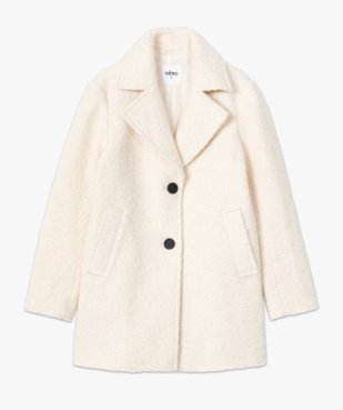 Manteau femme mi-long en matière bouclette à col tailleur vue4 - GEMO(FEMME PAP) - GEMO