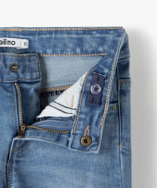 Jean fille stretch coupe Slim avec marques d'usure vue3 - GEMO C4G FILLE - GEMO