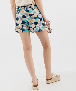 Short fluide en viscose avec liens à la taille femme vue3 - GEMO(FEMME PAP) - GEMO