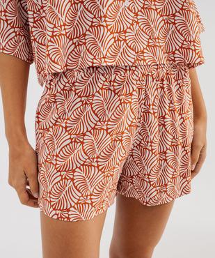 Short de pyjama imprimé en viscose femme vue2 - GEMO 4G FEMME - GEMO