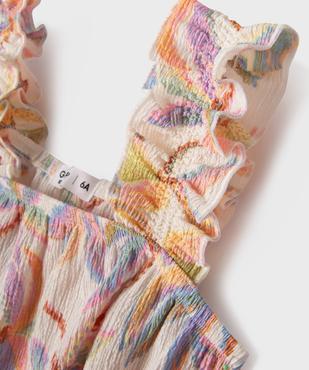 Blouse en maille texturée à bretelles et coupe courte fille vue2 - GEMO 4G FILLE - GEMO