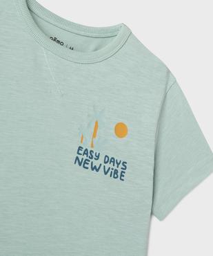 Tee-shirt manches courtes en jersey de coton avec col côtelé garçon vue2 - GEMO 4G GARCON - GEMO