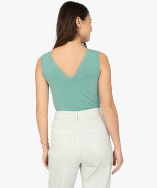 Débardeur femme avec décolleté en V en dentelle vue3 - GEMO C4G FEMME - GEMO