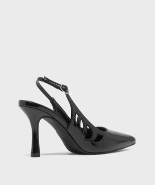 Escarpins slingback vernis à talon fin et détails ajourés - Follow Me vue4 - FOLLOW ME - GEMO