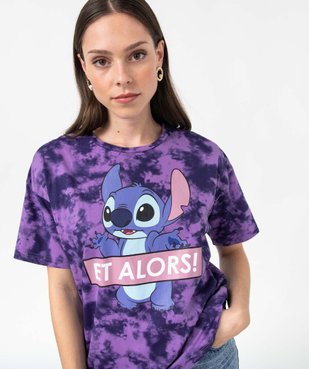 Tee-shirt femme à manches courtes avec motif Stitch - Disney vue2 - DISNEY - GEMO