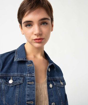 Veste femme en toile denim vue2 - GEMO(FEMME PAP) - GEMO