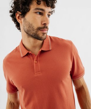 Polo à manches courtes et finitions fantaisie homme vue1 - GEMO 4G HOMME - GEMO