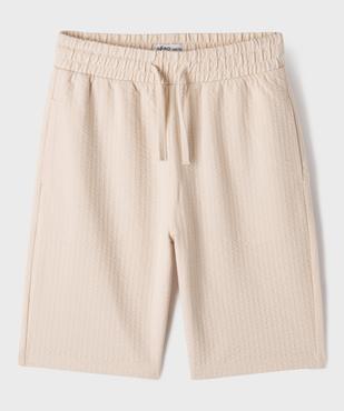 Bermuda en seersucker moelleux à taille élastiquée garçon vue1 - GEMO 4G GARCON - GEMO