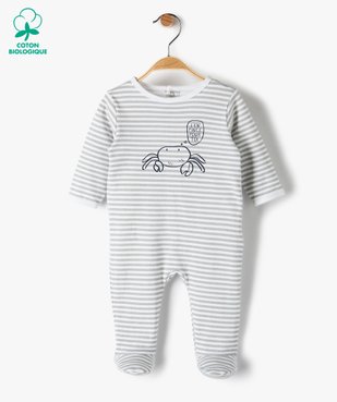 Pyjama bébé garçon à rayures et motif crabe vue1 - GEMO C4G BEBE - GEMO