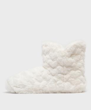 Chaussons boots en fourrure imitation à pompons femme  vue3 - GEMO 4G FEMME - GEMO