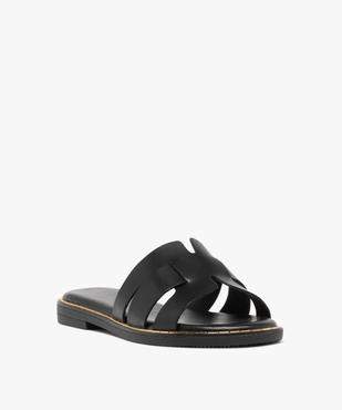 Mules femme plates dessus larges brides unies vue8 - FOLLOW ME - GEMO
