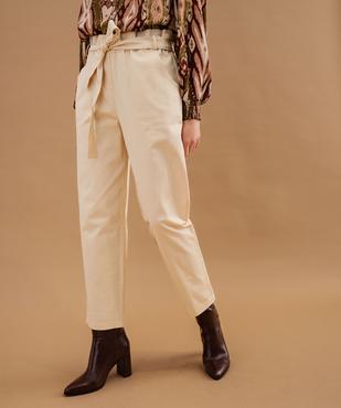 Pantalon mom à taille paper bag élastiquée femme vue2 - GEMO(FEMME PAP) - GEMO