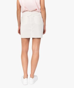 Jupe femme en denim aspect usé vue3 - GEMO(FEMME PAP) - GEMO
