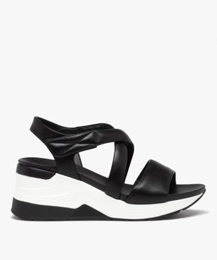 Sandales femme compensées style baskets à brides unies vue1 - GEMO(URBAIN) - GEMO