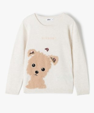 Pull fille avec motif animalier brodé vue2 - GEMO (ENFANT) - GEMO